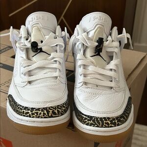 CUSTOM Nike White and Black Sneakers (worn once)